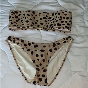 CHEETAH PRINT TRIANGLE BATHING SUIT